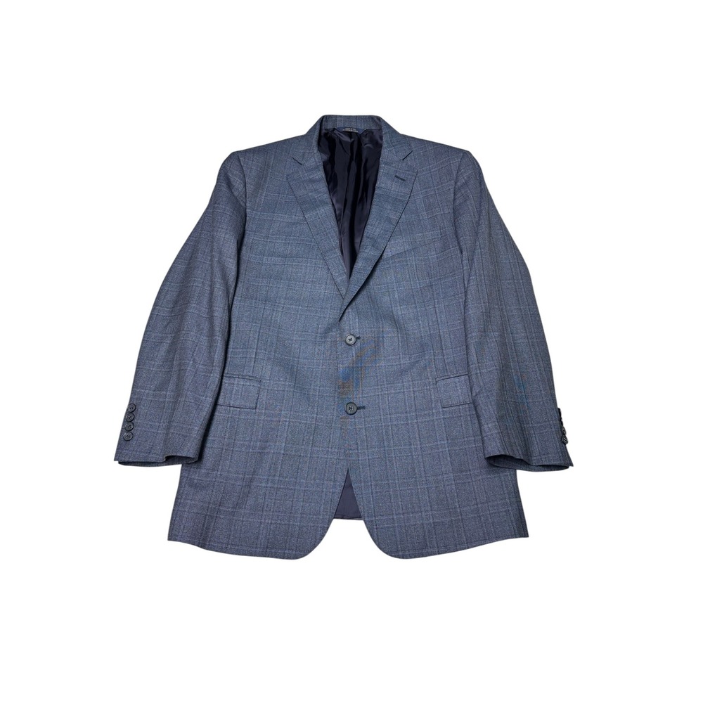 Brooks Brothers 1818 Regent Blue Glen Plaid Wool Blazer Sport 44R Mens Made USA
